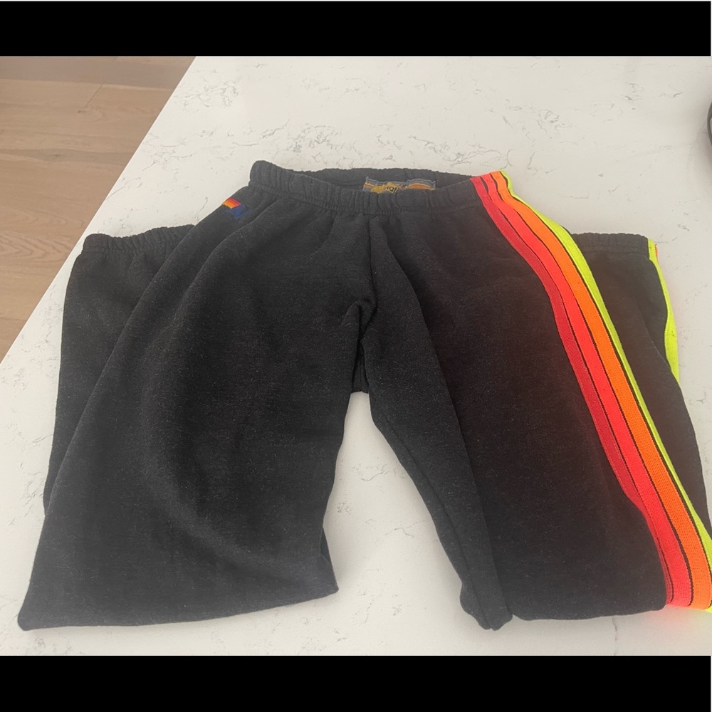 Four stripe Aviator Nation sweatpants, size medium. Worn and washed once.
